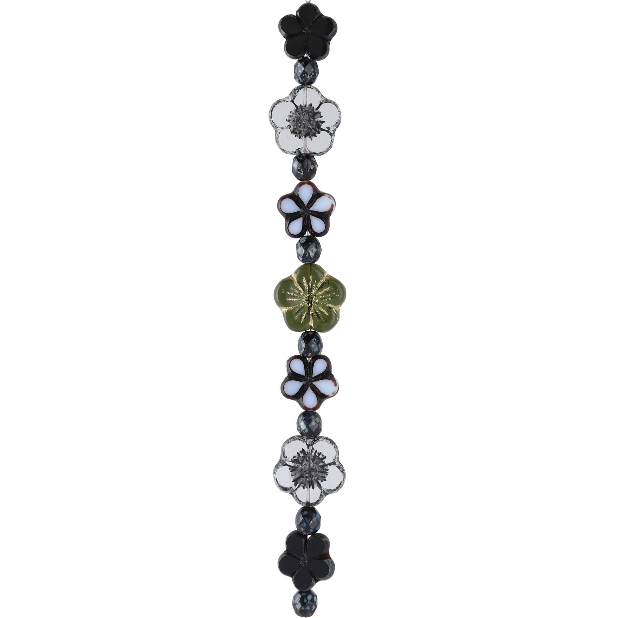 Black Tea Czech Glass Flower Bead Mix by Bead Landing™